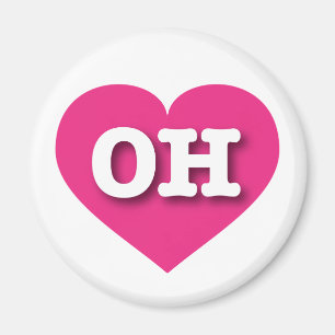 Imán Ohio Hot Pink Heart - Amo OH