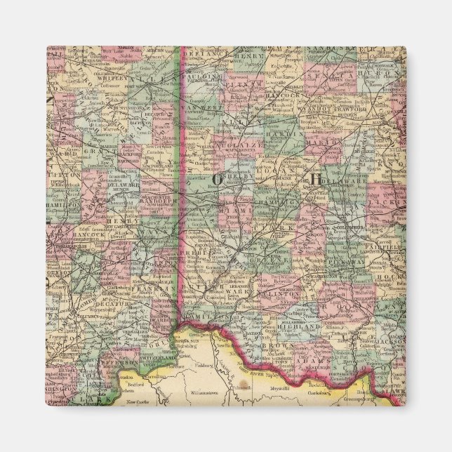 Imán Ohio, mapa de Indiana por Mitchell (Frente)