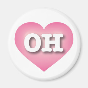 Imán Ohio Pink Fade Heart - Amo OH