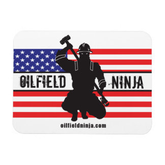 Imán Oilfield Ninja flex magnet con bandera de EE.