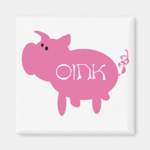 Imán Oink camisetas y regalos rosados del cerdo