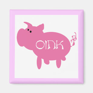 Imán Oink camisetas y regalos rosados del cerdo