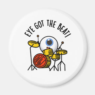 Imán Ojo Con El Golpe Gracioso Drummer Pun