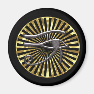 Imán Ojo egipcio de oro y negro de Horus