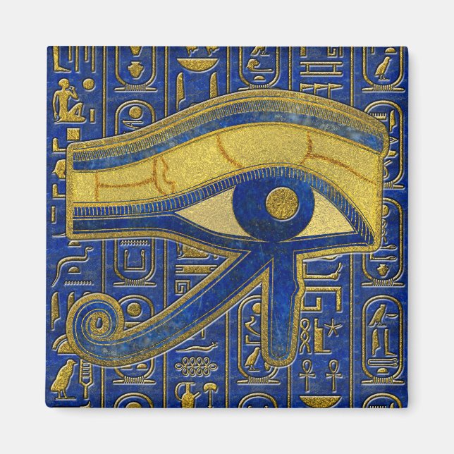 Imán Ojo egipcio dorado de Horus - Wadjet Lapis Lazuli (Frente)