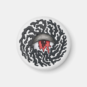 Imán Ojo Trippy con Tentacles - Arte Surrealista Trippy