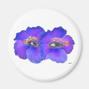 Imán Ojos de Hibiscus - Azul