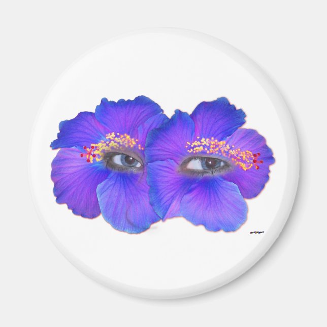 Imán Ojos de Hibiscus - Azul (Frente)