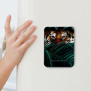 Imán Ojos de Tigre de Jungla Verde Intensa Hojas de Vid