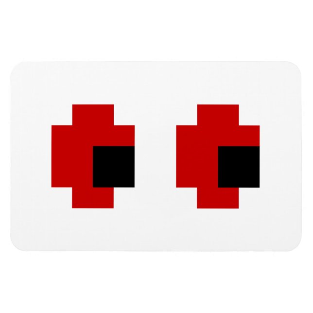 Imán Ojos rojos fantasmagóricos de 8 bits (Horizontal)