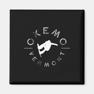 Imán Okemo Mountain Vermont Grave Snowboard T