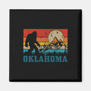 Imán Oklahoma Bigfoot Vintage Mountains Senderismo Camp