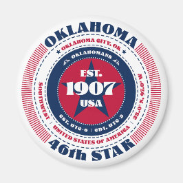 Imán Oklahoma Circle Typography Souvenir Magnet