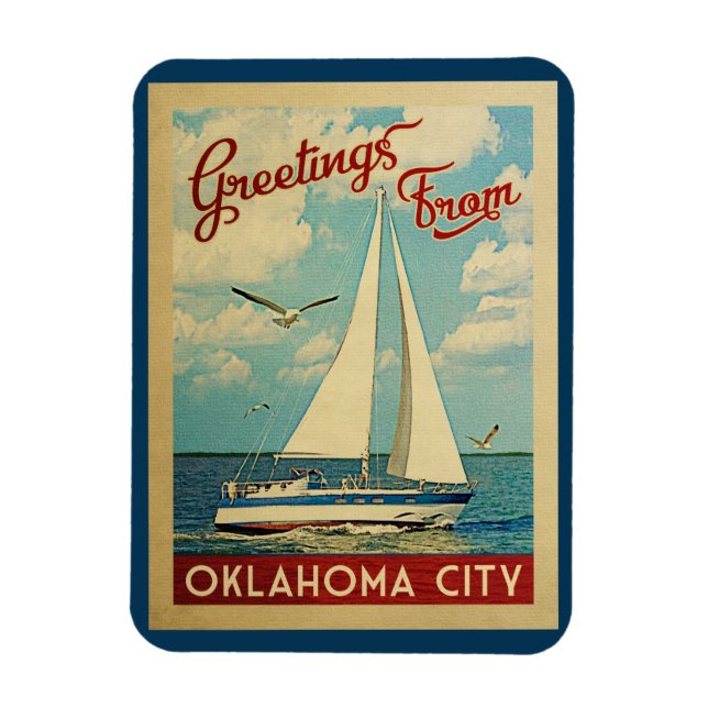 Imán Oklahoma City Magnet Vintage Oklahoma (Vertical)