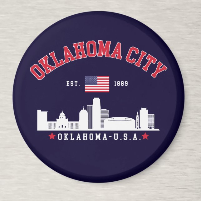 Imán Oklahoma City Skyline & Flag Souvenir  (Subido por el creador)