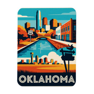 Imán Oklahoma EE. UU. Ruta 66 Y Viajes Por Las Llanuras