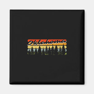 Imán Oklahoma Forest Sunset Trees Cabin Theme Recuerdo