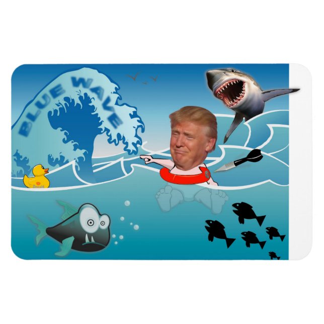 Imán Ola azul / Anti Trump, (Horizontal)