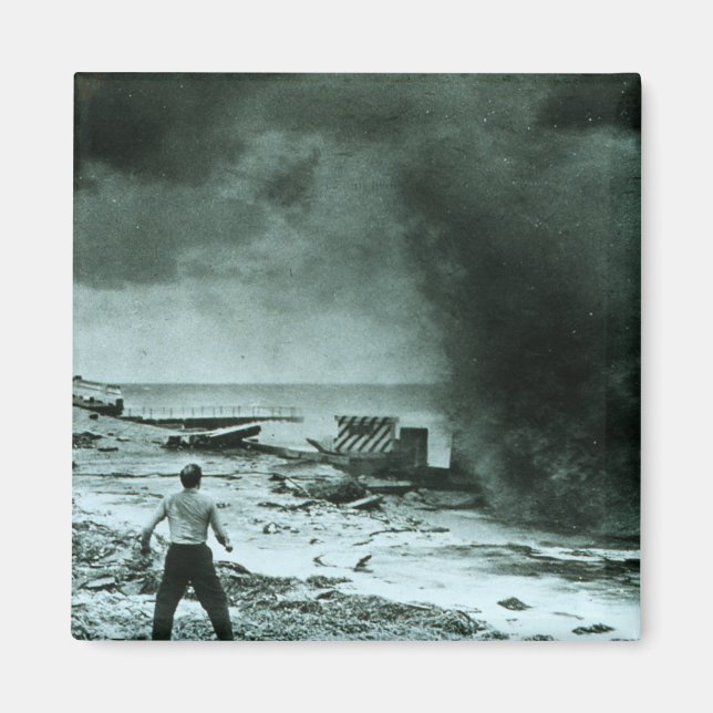 Imán Ola de huracán vintage (Frente)