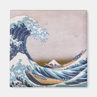 Imán Ola de tsunami frente a Kanagawa Japón por Hokusai
