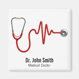 Imán Ola ECG EKG Línea de latidos Estetioscopio Médico