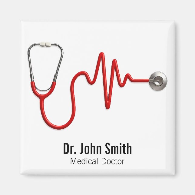 Imán Ola ECG EKG Línea de latidos Estetioscopio Médico (Frente)