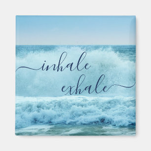 Imán Olas azules oceánicas con exhalación inhalatoria e
