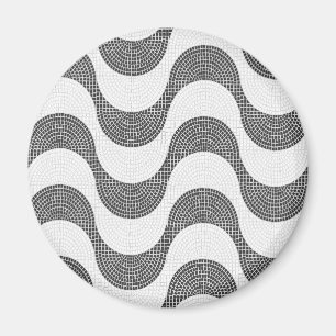 Imán Olas blancas y negras de adoquín de Portugal