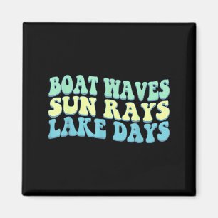 Imán Olas de Barco Rayos de Sol Días de Lago Divertido 