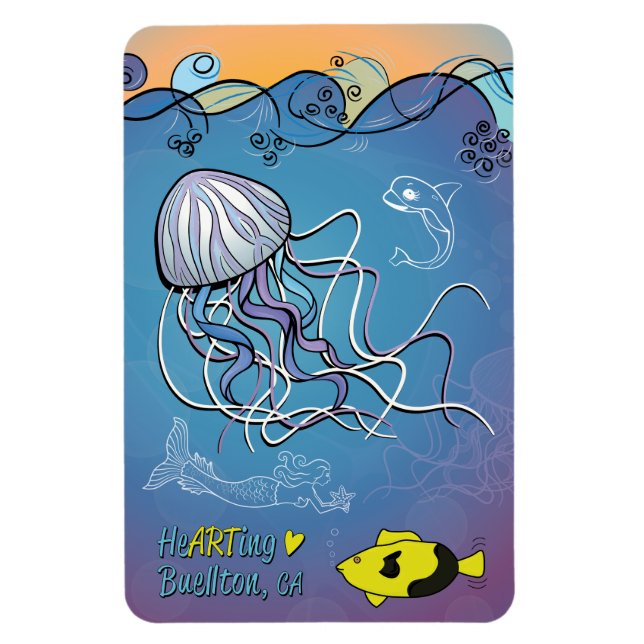 Imán - Olas de gelatina - Buellton.Art (Vertical)