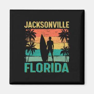 Imán Olas de Verano Vintage Florida Playa Jacksonville