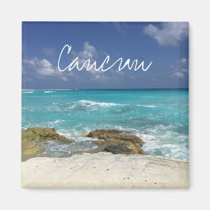 Imán Olas del Océano Rocoso Playa de Cancún México