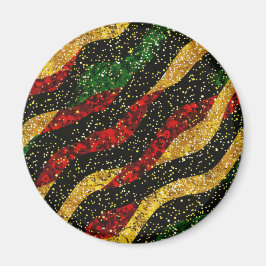 Imán Olas negras rojas de Purpurina festivo