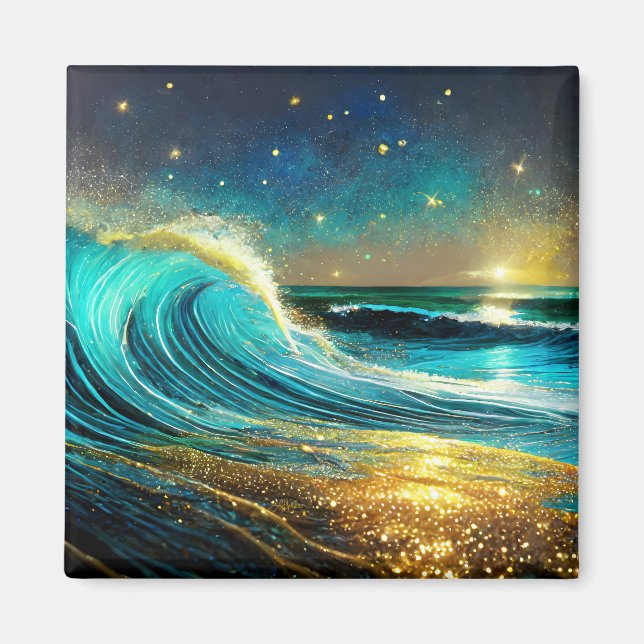 Imán Olas oceánicas divergentes y relucientes (Frente)