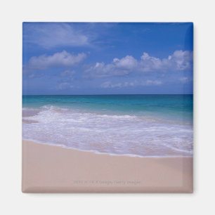 Imán Olas oceánicas que hacen espuma sobre la playa