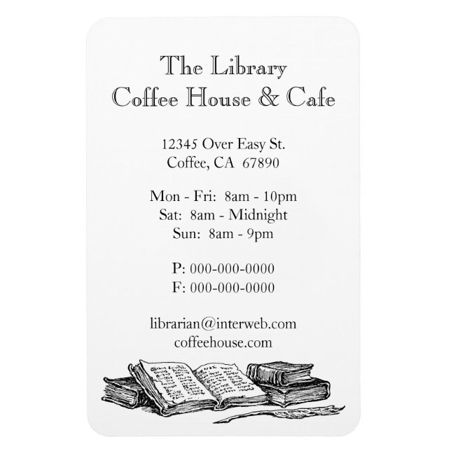Imán Old Books Restaurant Publicidad Personalizado Magn (Vertical)