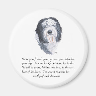 Imán Old English Sheepdog Recuerdo - Macho