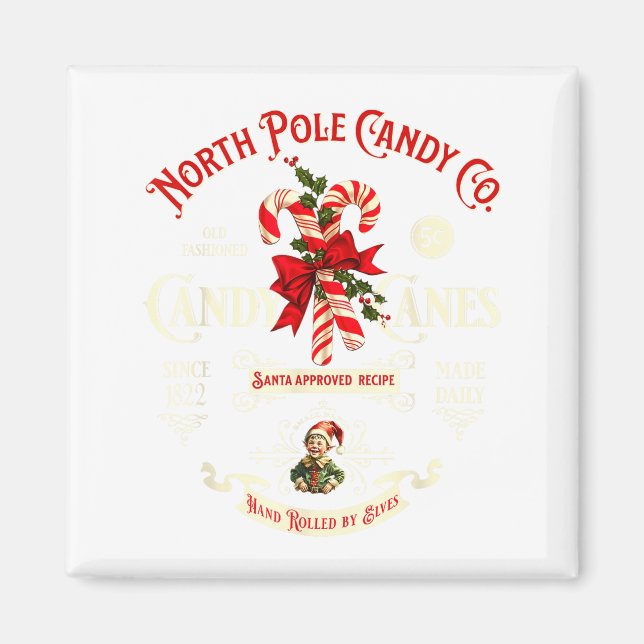 Imán Old Fashioned North Le Candy Cane Company Elf Chri (Frente)