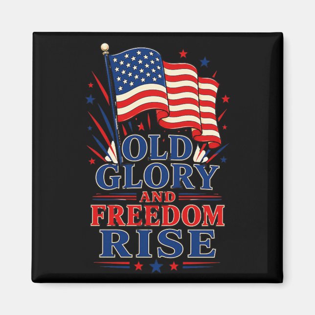 Imán Old Glory y Dom se elevan patrióticos (Frente)