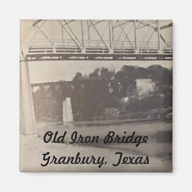 Imán Old Iron Bridge Magnet, Granbury Texas (Frente)