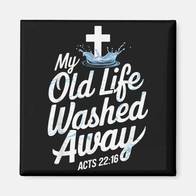 Imán Old Life Washed Water Baptism Bible Verse Christia (Frente)