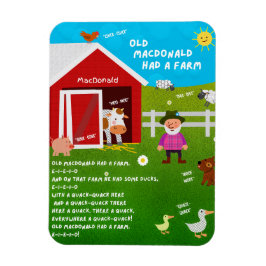 Imán Old MacDonald Had a Farm Nursery Rhyme Magnet