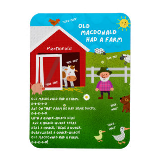 Imán Old MacDonald Had a Farm Nursery Rhyme Magnet