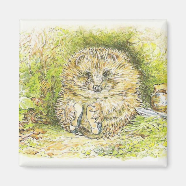 Imán Old Mr Prickly Pin (Hedgehog) (by Beatrix Potter) (Frente)