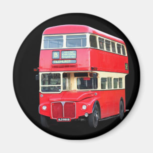 Imán Old red London bus from around 1950