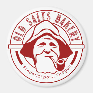 Imán Old Salts Bakery Red and White Magnet