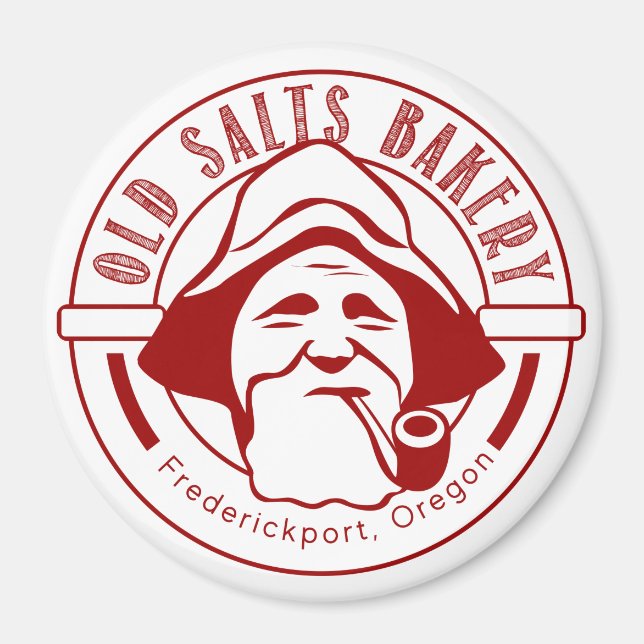 Imán Old Salts Bakery Red and White Magnet (Frente)