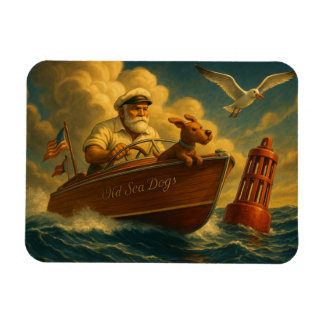 Imán Old Sea Dogs: a sailor and his trusty canine