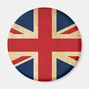 Imán Old Vintage Grunge United Kingdom Flag Union Jack