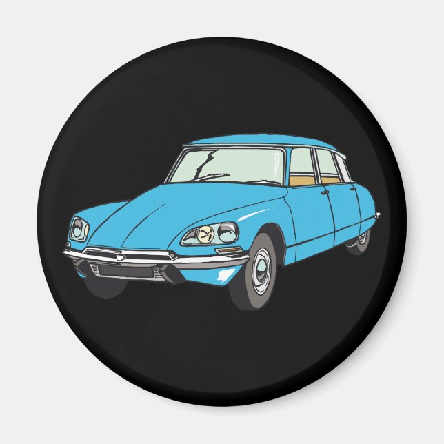 Imán Oldtimer Citroen DS 19 Blau (Frente)